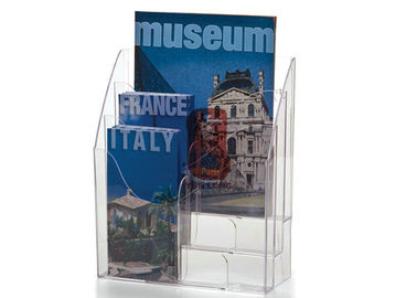 Literature Floor Acrylic Display Stands For Bookshop / Library