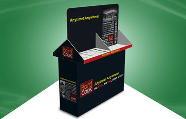 Black Two Side Show Dinnerware Cardboard Free Standing Display Shelving Units