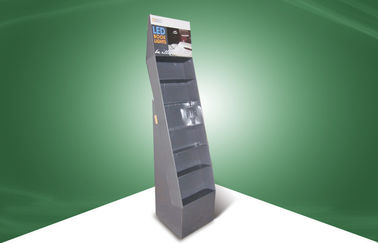 Retail Grey Cardboard Free Standing Display Units Floor Display Shelves