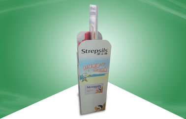 Customized Cardboard Free Standing Display Units , Recyclable Medicine Floor Display