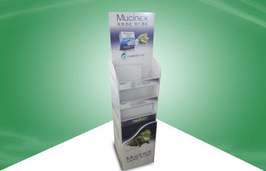 Customized Cardboard Free Standing Display Units , Recyclable Medicine Floor Display