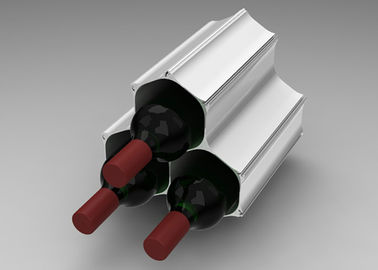 Aluminum Wine Display Stands With 3 Bottle , Honeycomb Structure