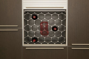 Aluminum Wine Display Stands With 3 Bottle , Honeycomb Structure