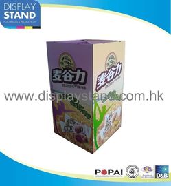 Floor Dumpbin Stand Cardboard Display Stands with 4 Dividers For Candies and Foods