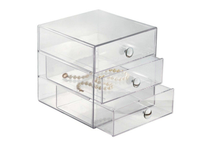 3 Layer Home Acrylic Clear Drawer Organizer For Makeup Storage