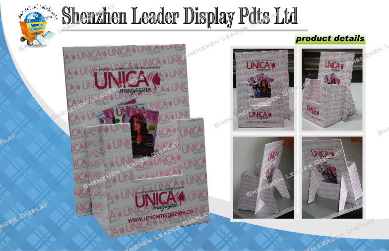 Cardboard Magazine Display Stands For Retail Stores / Cardboard Display Units