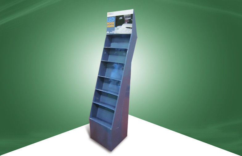 Retail Grey Cardboard Free Standing Display Units Floor Display Shelves