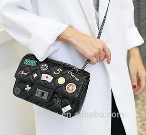 saco por atacado da corrente do saco do plutônio da bolsa das mulheres do couro do plutônio da forma, saco crossbody, lírio Cheng de Shenzhen do preço de fábrica